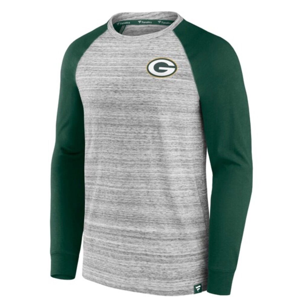 Men's Fanatics Green Bay Packers Fair Shake Raglan Long Sleeve Shirt - M